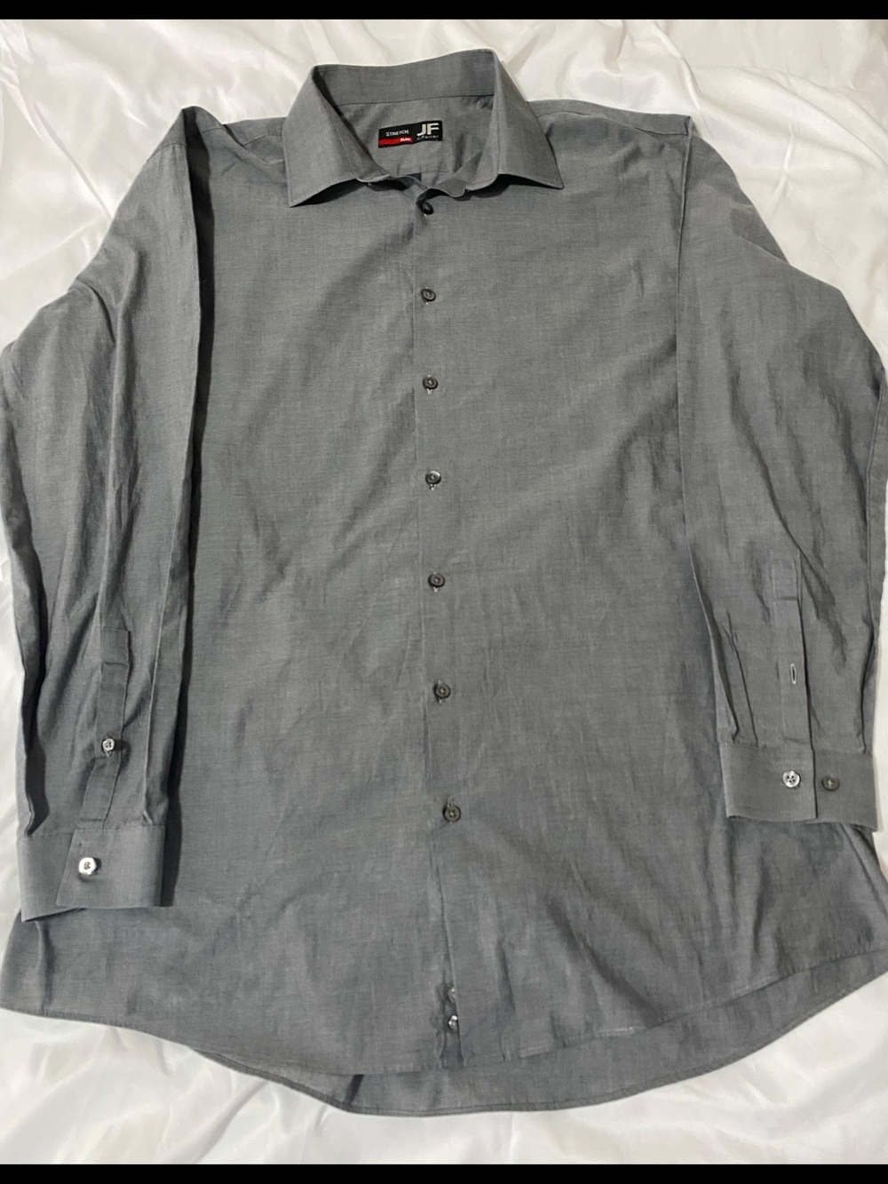 J. Ferrar Collection Men's Gray Long-Sleeve Dress Shirt